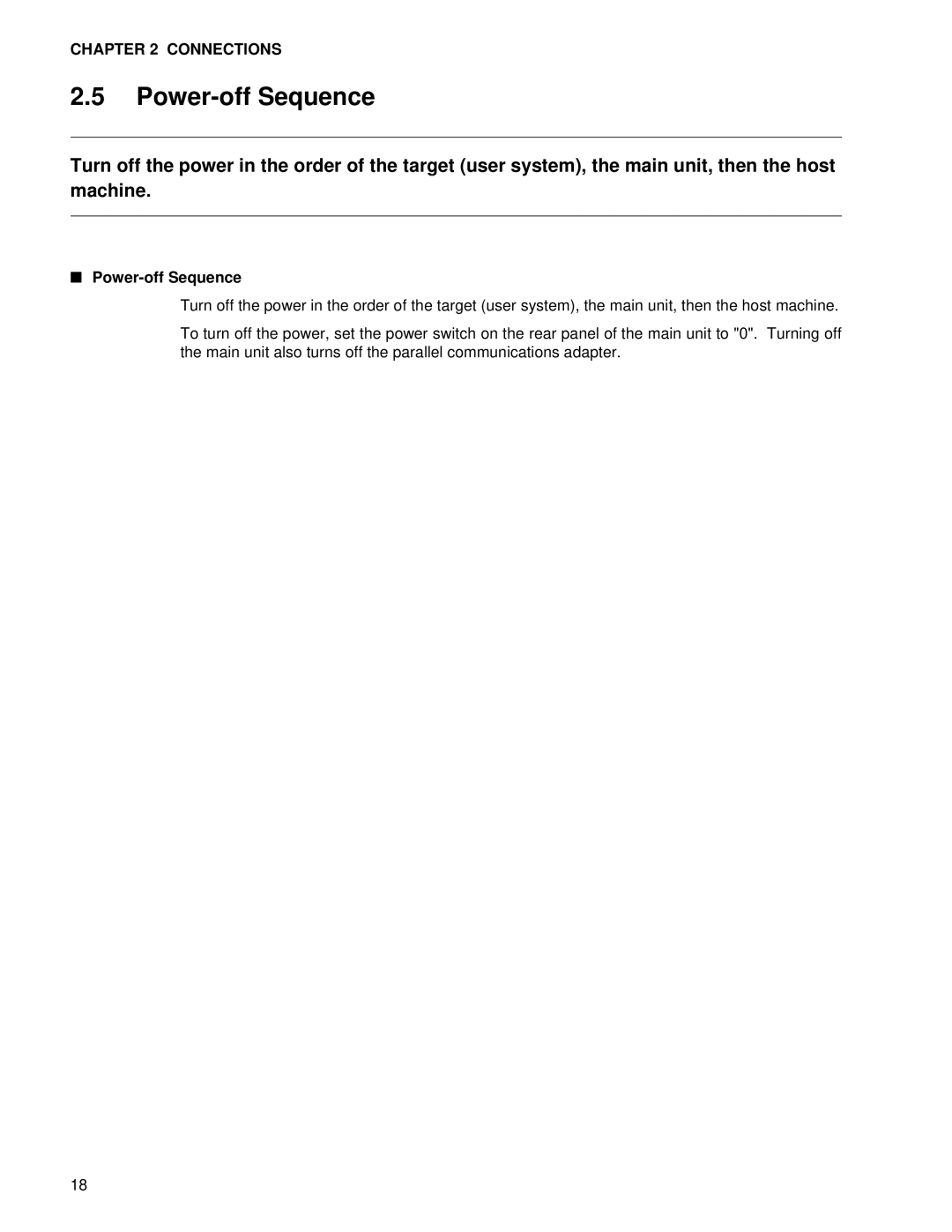 Fujitsu MB2142-03 manual Power-off Sequence 