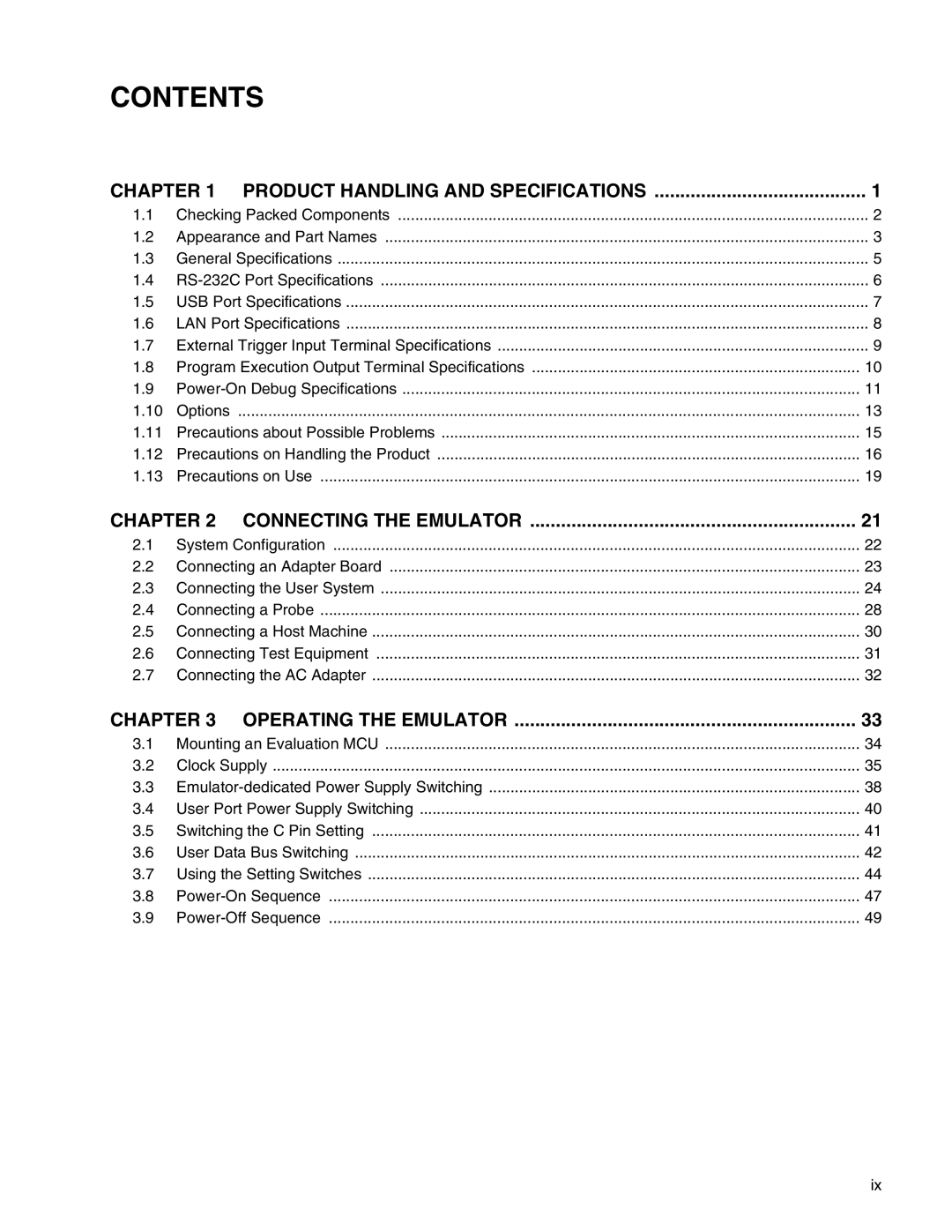 Fujitsu MB2147-01 manual Contents 