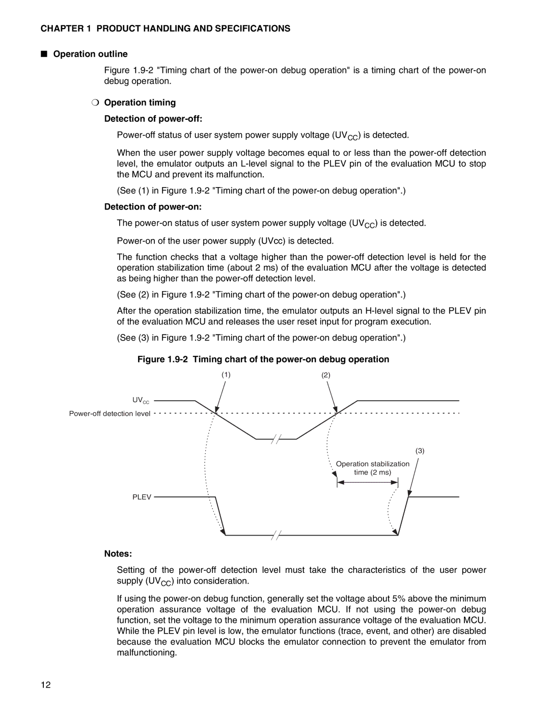 Fujitsu MB2147-01 manual Operation outline, Operation timing Detection of power-off, Detection of power-on 