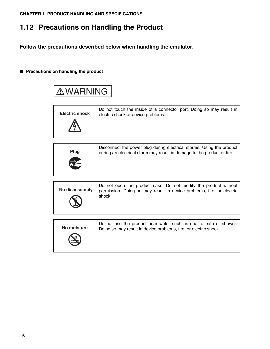 Fujitsu MB2147-01 manual Precautions on Handling the Product, Precautions on handling the product Electric shock 