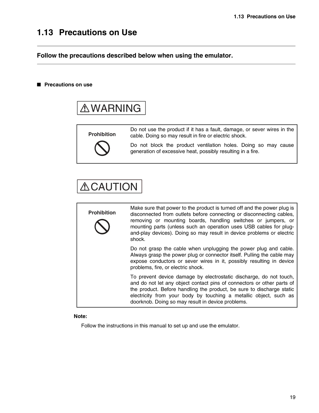 Fujitsu MB2147-01 manual Precautions on Use, Precautions on use Prohibition 