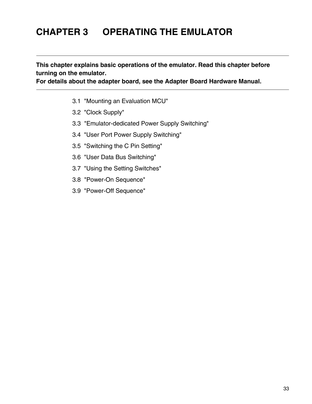 Fujitsu MB2147-01 manual Operating the Emulator 