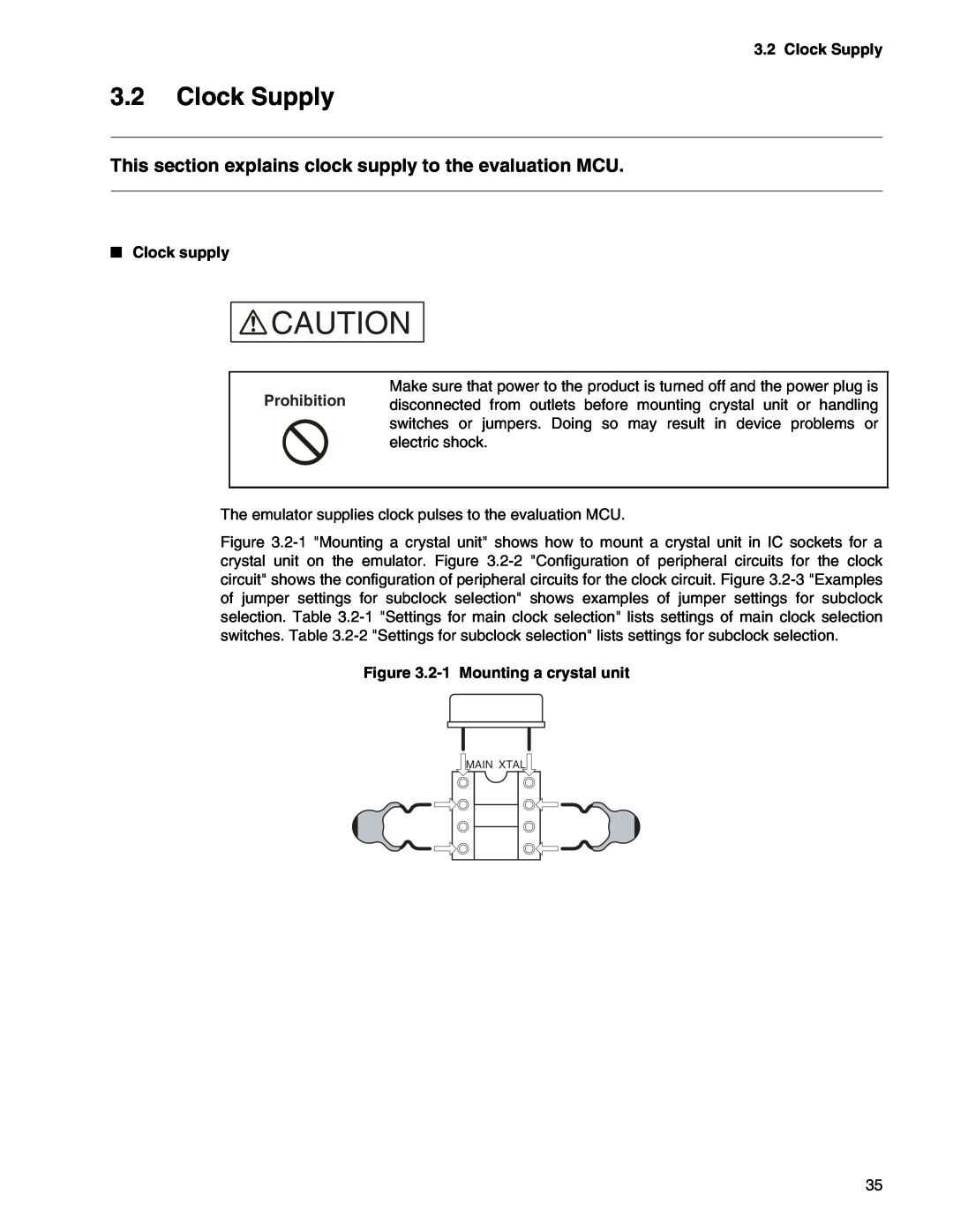 Fujitsu MB2147-01 manual Clock Supply, This section explains clock supply to the evaluation MCU, Clock supply 