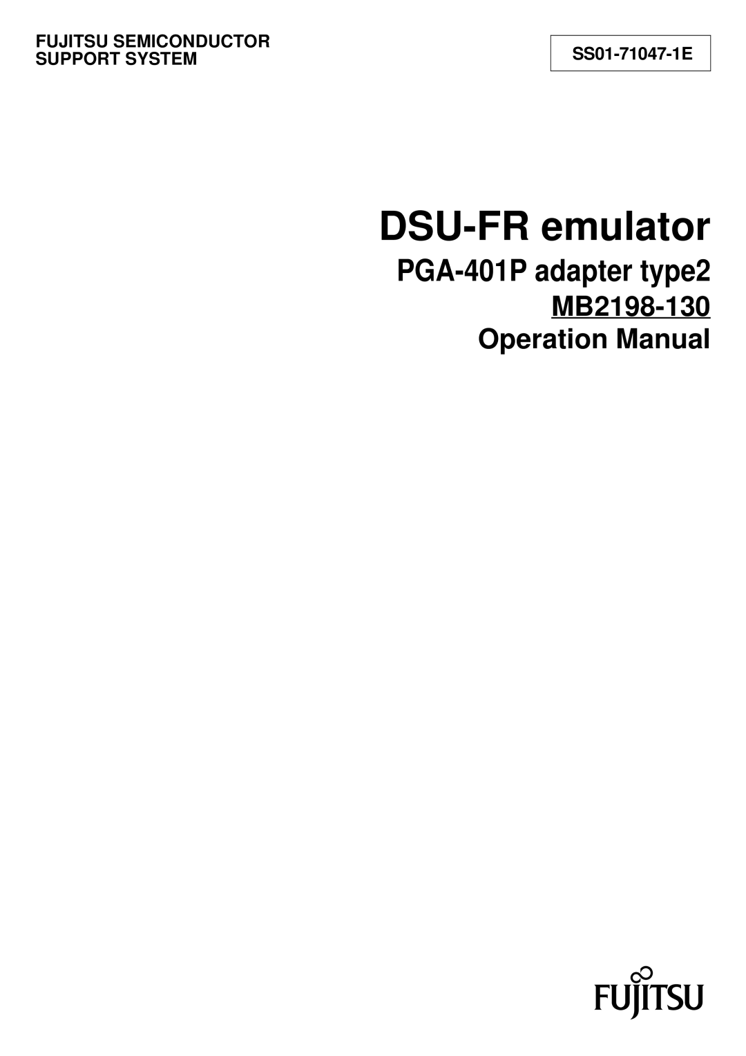 Fujitsu MB2198-130 operation manual DSU-FR emulator 