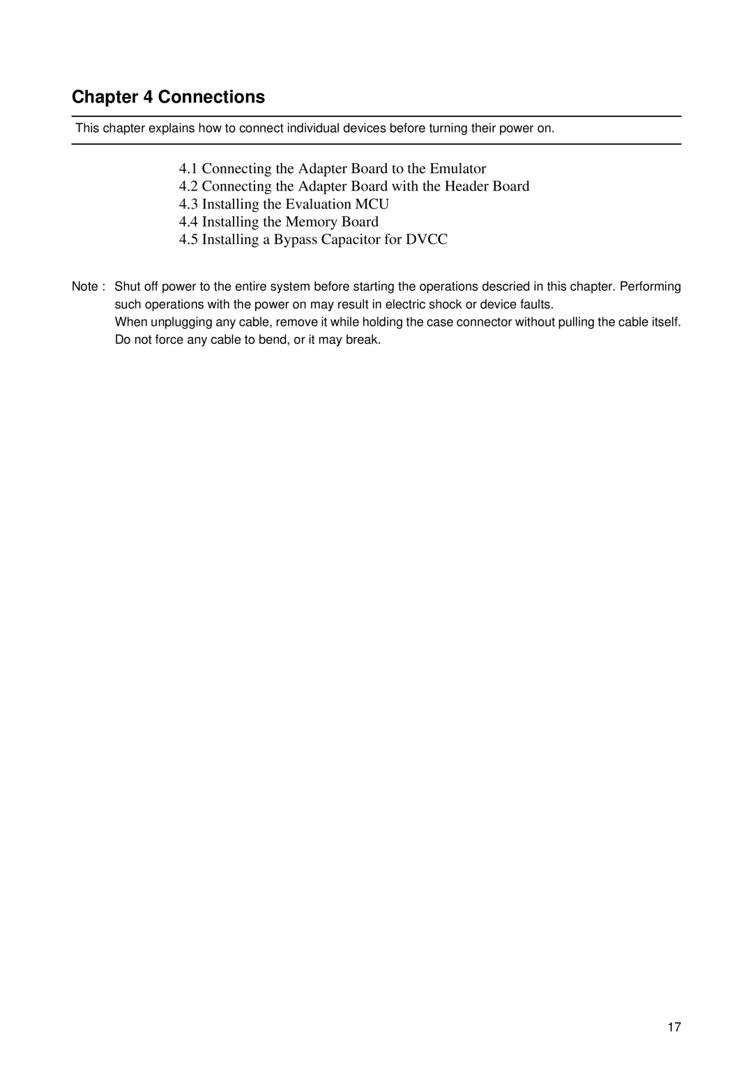 Fujitsu MB2198-130 operation manual Connections 