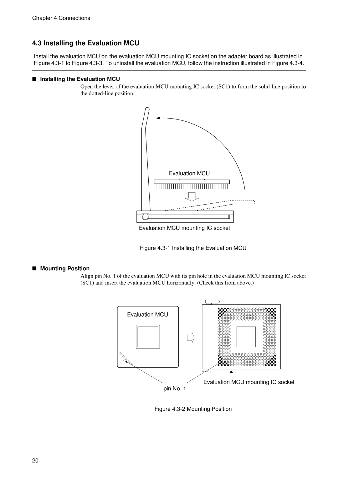 Fujitsu MB2198-130 operation manual Installing the Evaluation MCU, Mounting Position 