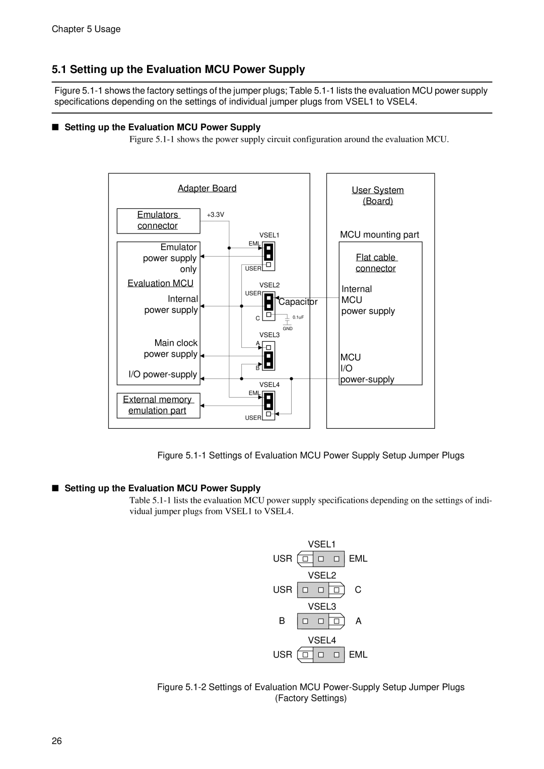 Fujitsu MB2198-130 operation manual Setting up the Evaluation MCU Power Supply 