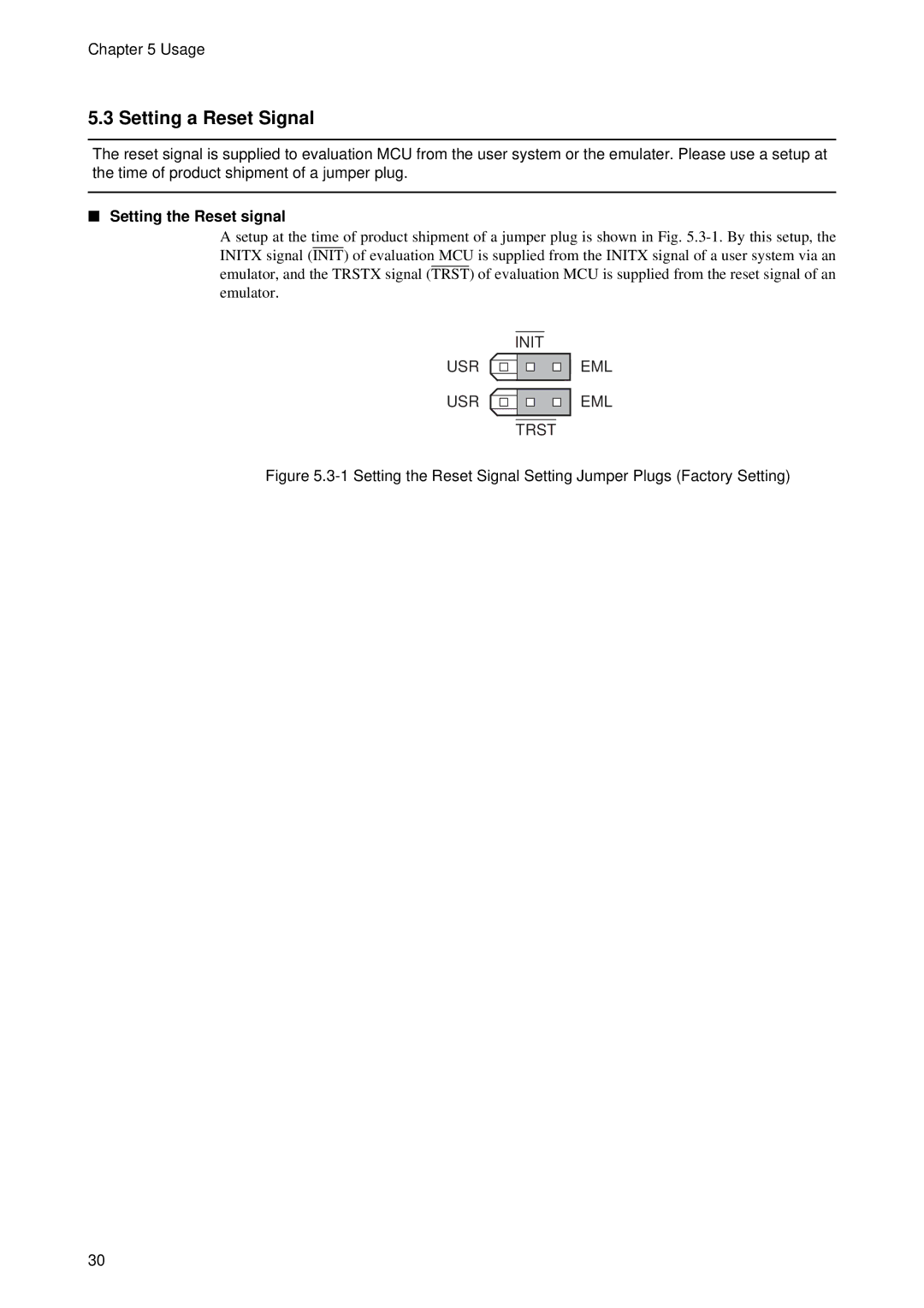 Fujitsu MB2198-130 operation manual Setting a Reset Signal, Setting the Reset signal 