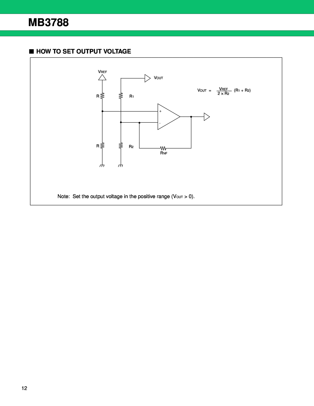 Fujitsu MB3788 manual How To Set Output Voltage, ⋅ R, Vref, Vout = 