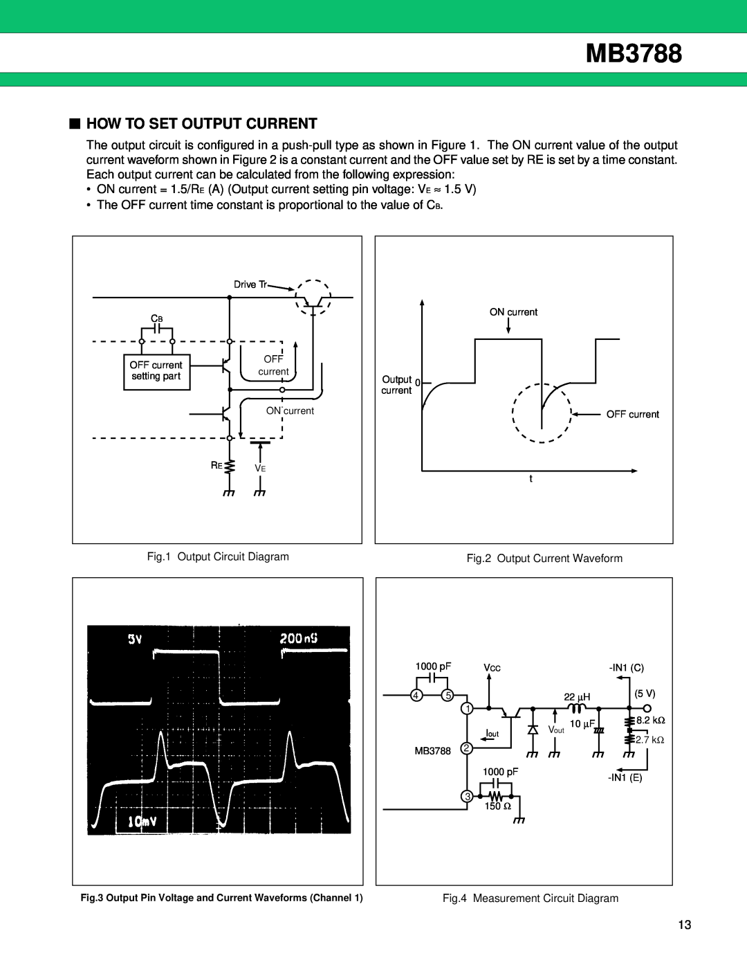 Fujitsu MB3788 manual How To Set Output Current 