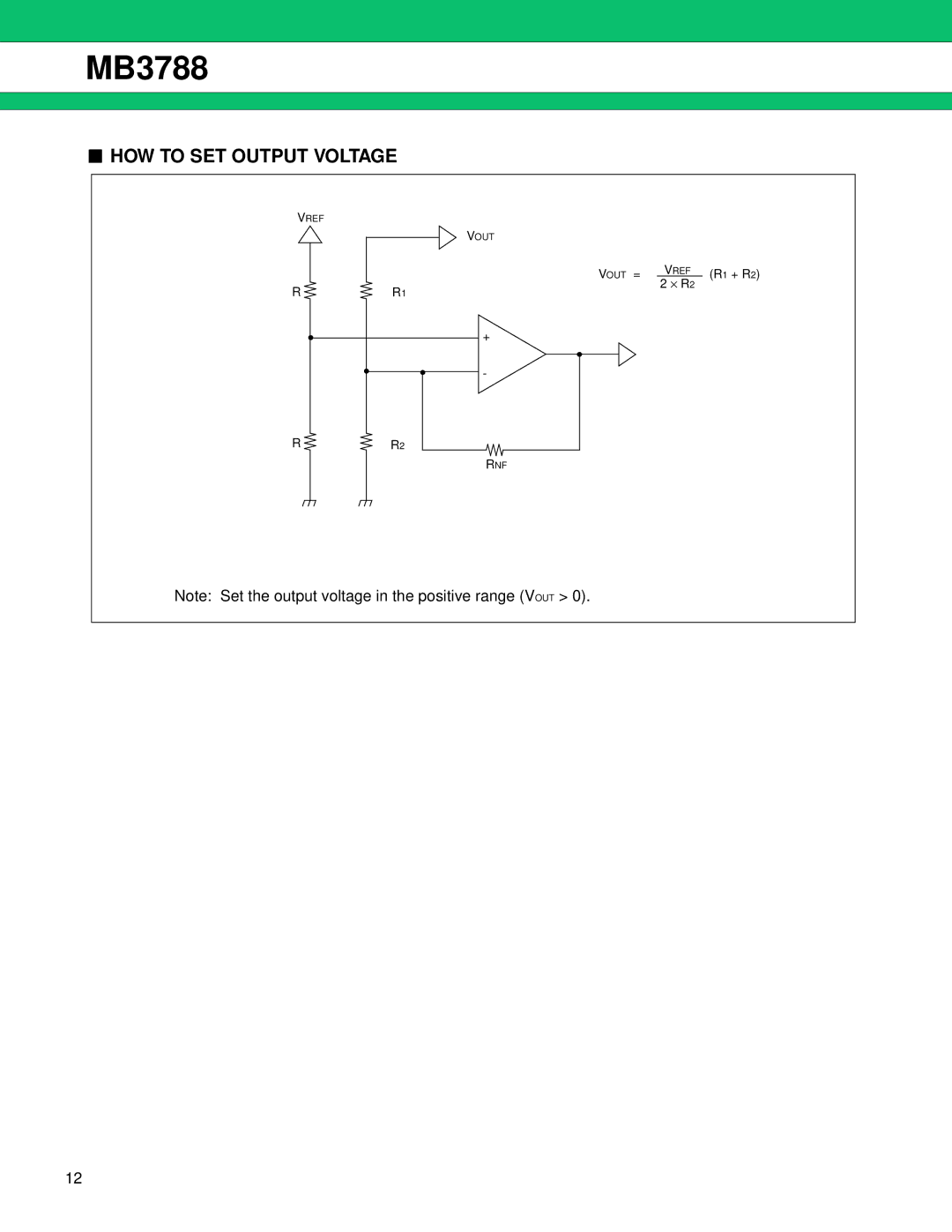 Fujitsu MB3788 manual HOW to SET Output Voltage 