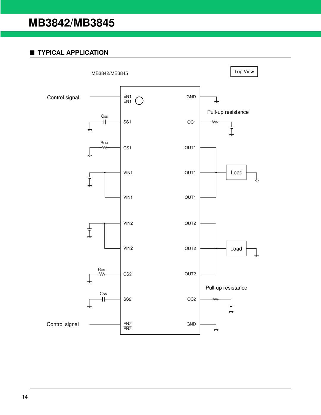 Fujitsu MB3842, MB3845 manual Typical Application 