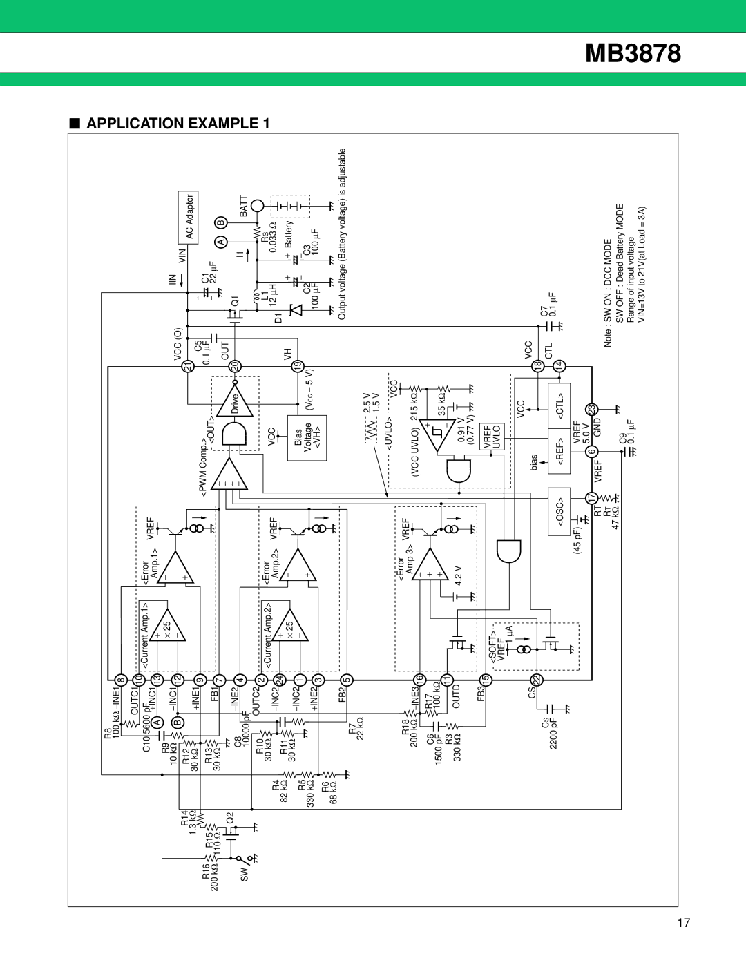 Fujitsu MB3878 manual Application Example, OUTC2 