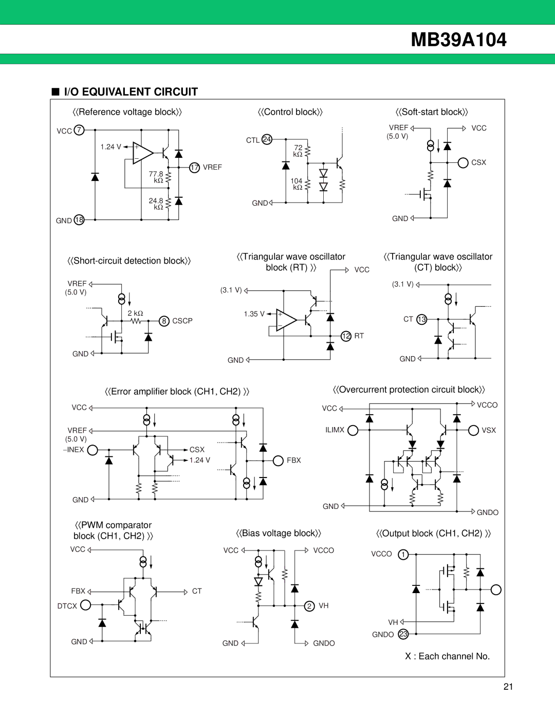 Fujitsu MB39A104 manual Equivalent Circuit 