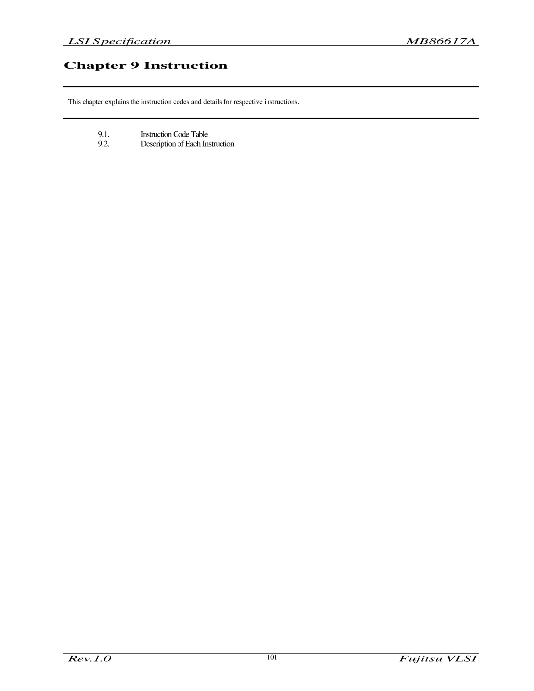 Fujitsu MB86617A manual Instruction 