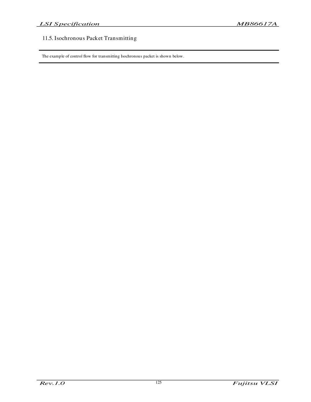 Fujitsu MB86617A manual Isochronous Packet Transmitting 