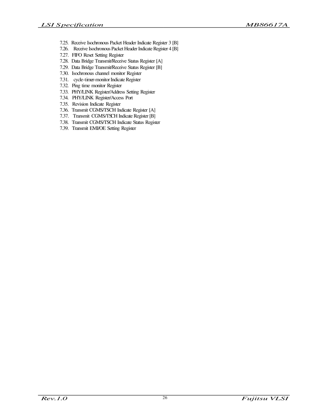 Fujitsu manual LSI Specification MB86617A 