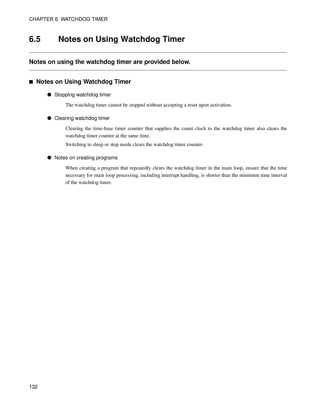 Fujitsu MB89202, F202RA manual Stopping watchdog timer, 132 