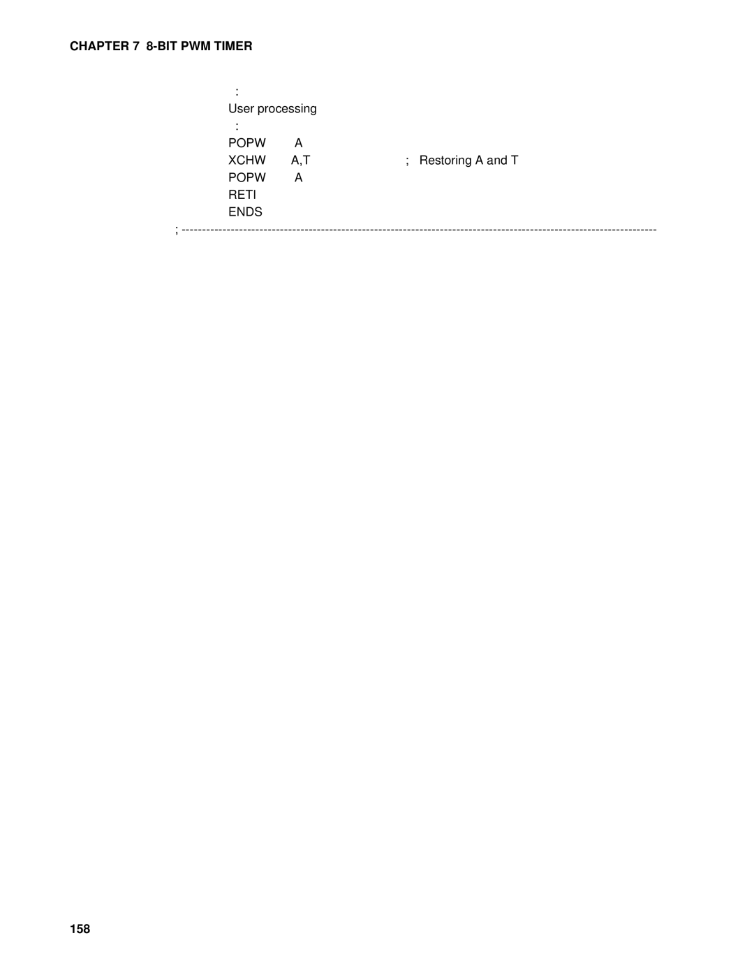 Fujitsu MB89202, F202RA manual Popw Reti Ends, 158 