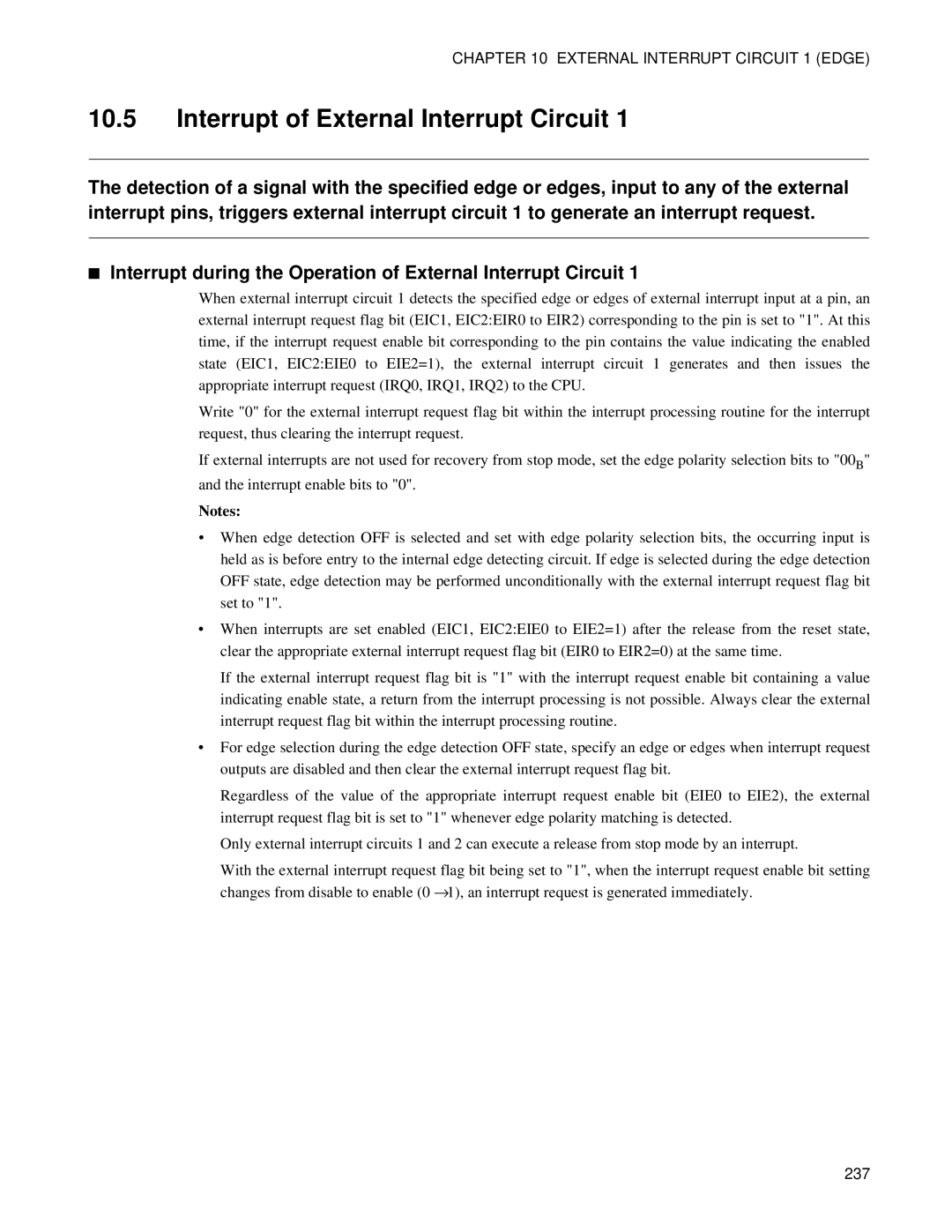Fujitsu F202RA, MB89202 manual Interrupt of External Interrupt Circuit, 237 