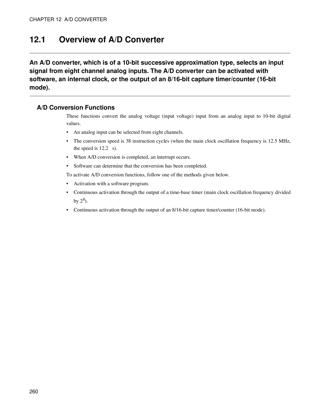 Fujitsu MB89202, F202RA manual Overview of A/D Converter 