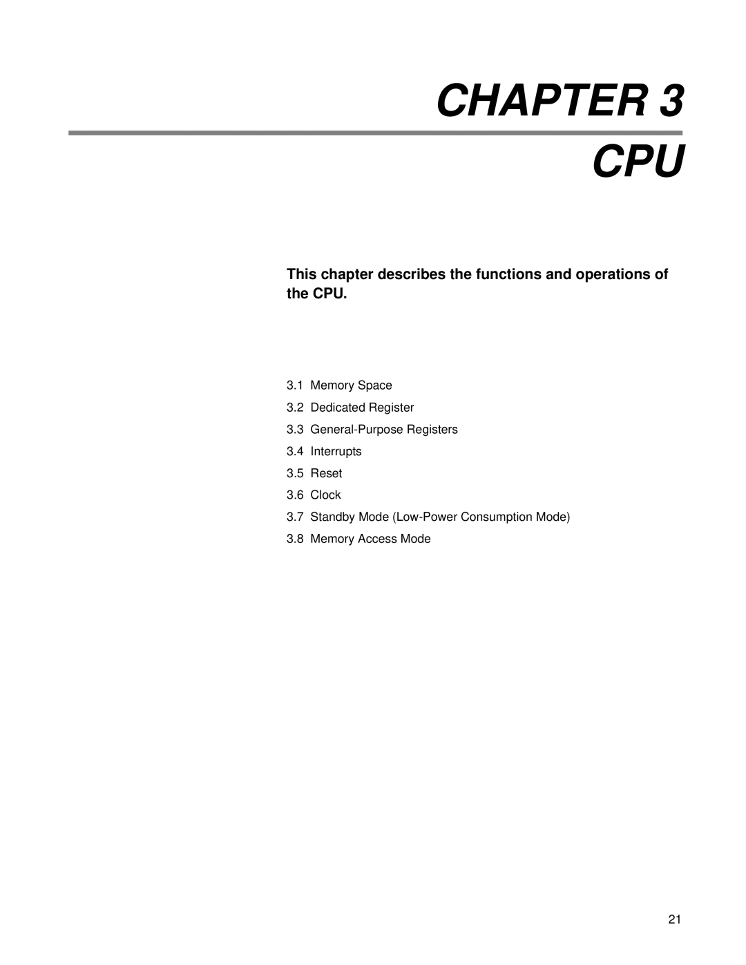 Fujitsu F202RA, MB89202 manual Chapter CPU 