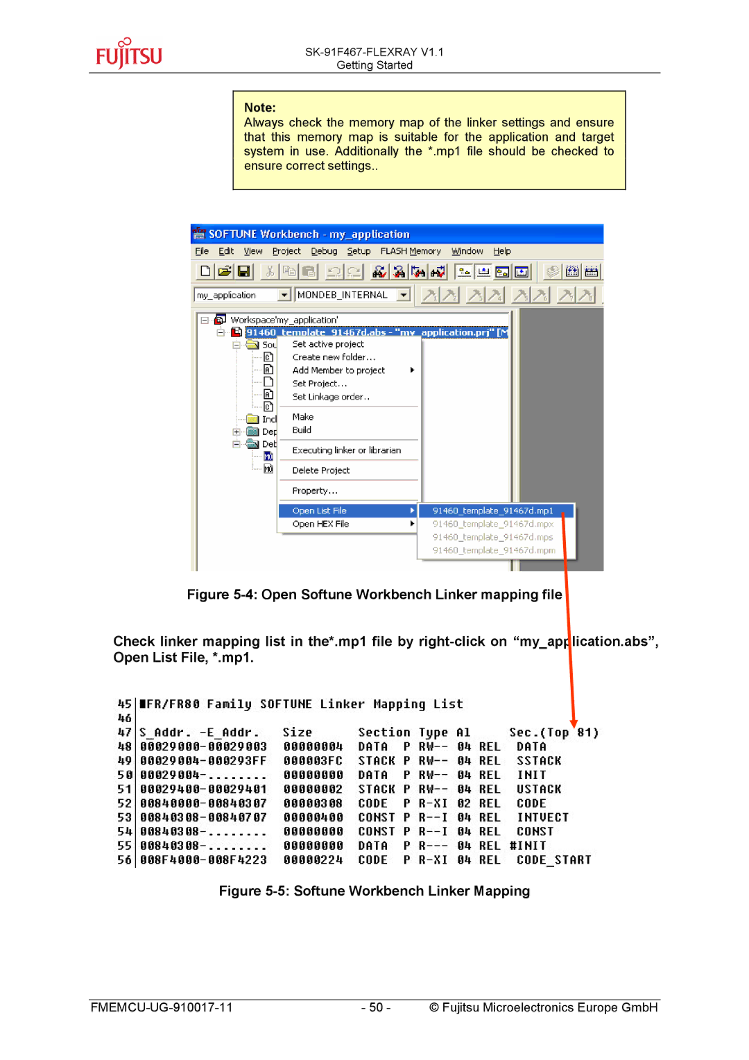 Fujitsu MB91460 SERIES, MB88121 SERIES manual Softune Workbench Linker Mapping 