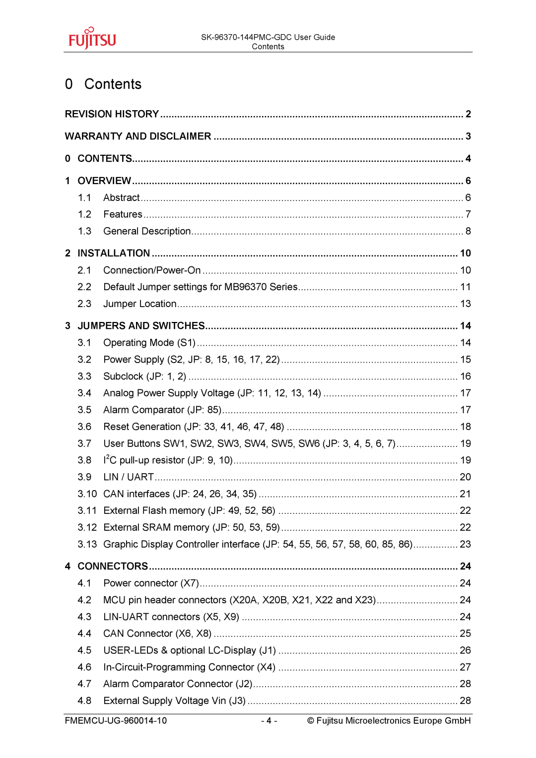 Fujitsu MB96300 manual Contents 