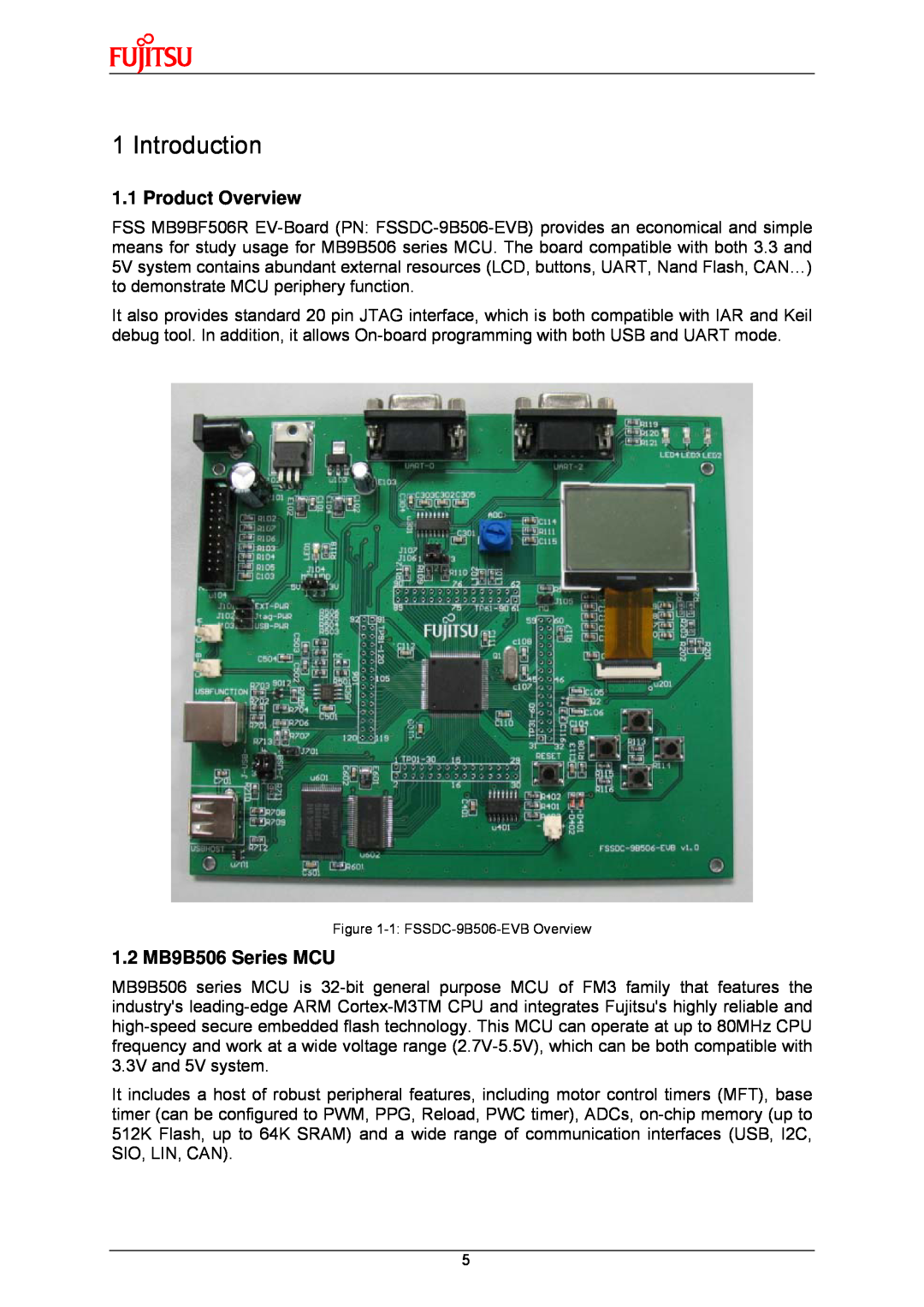 Fujitsu MB9B500 Series user manual Introduction, Product Overview, 1.2 MB9B506 Series MCU 