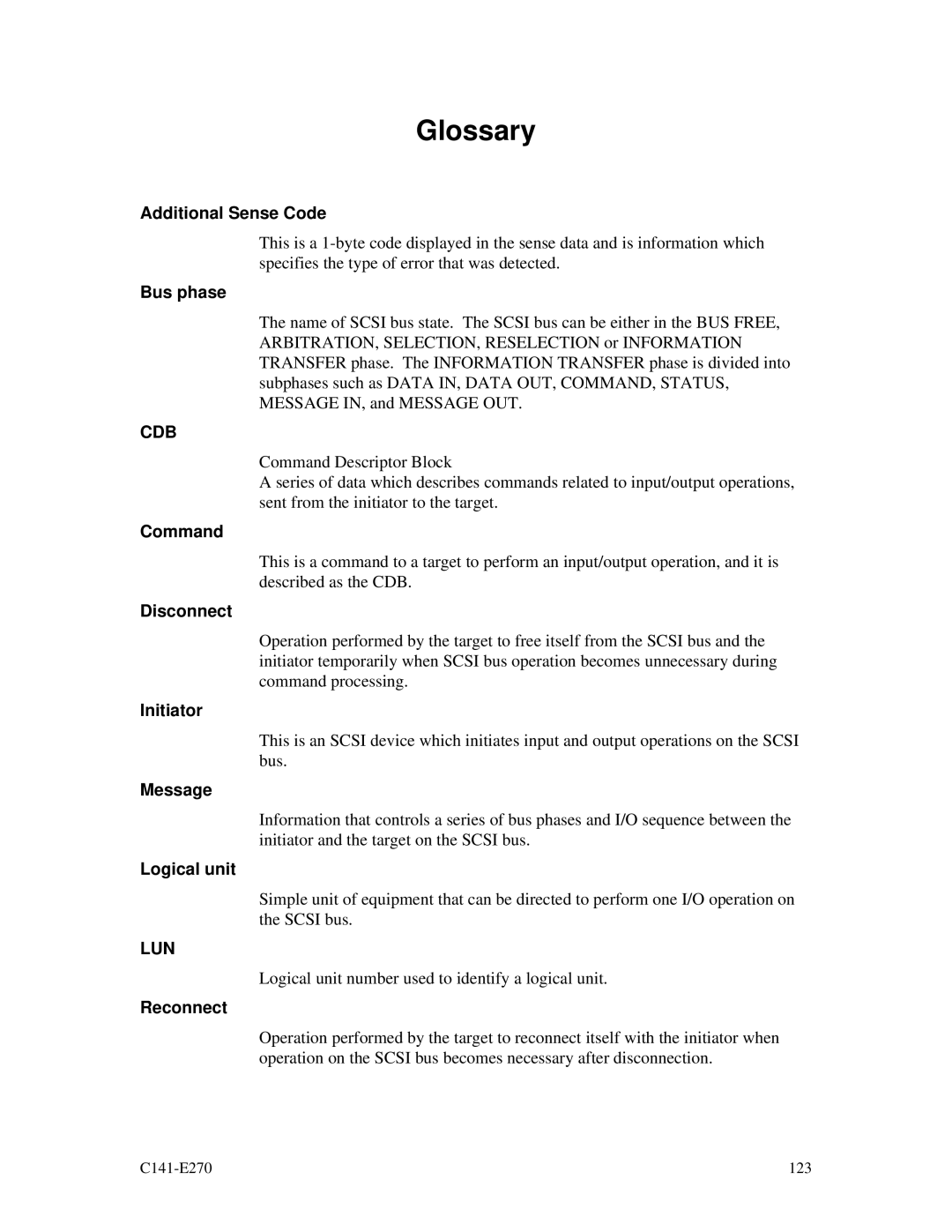 Fujitsu MBA3073NC, MBA3073NP, MBA3300NP, MBA3147NC, MBA3300NC, MBA3147NP manual Glossary 