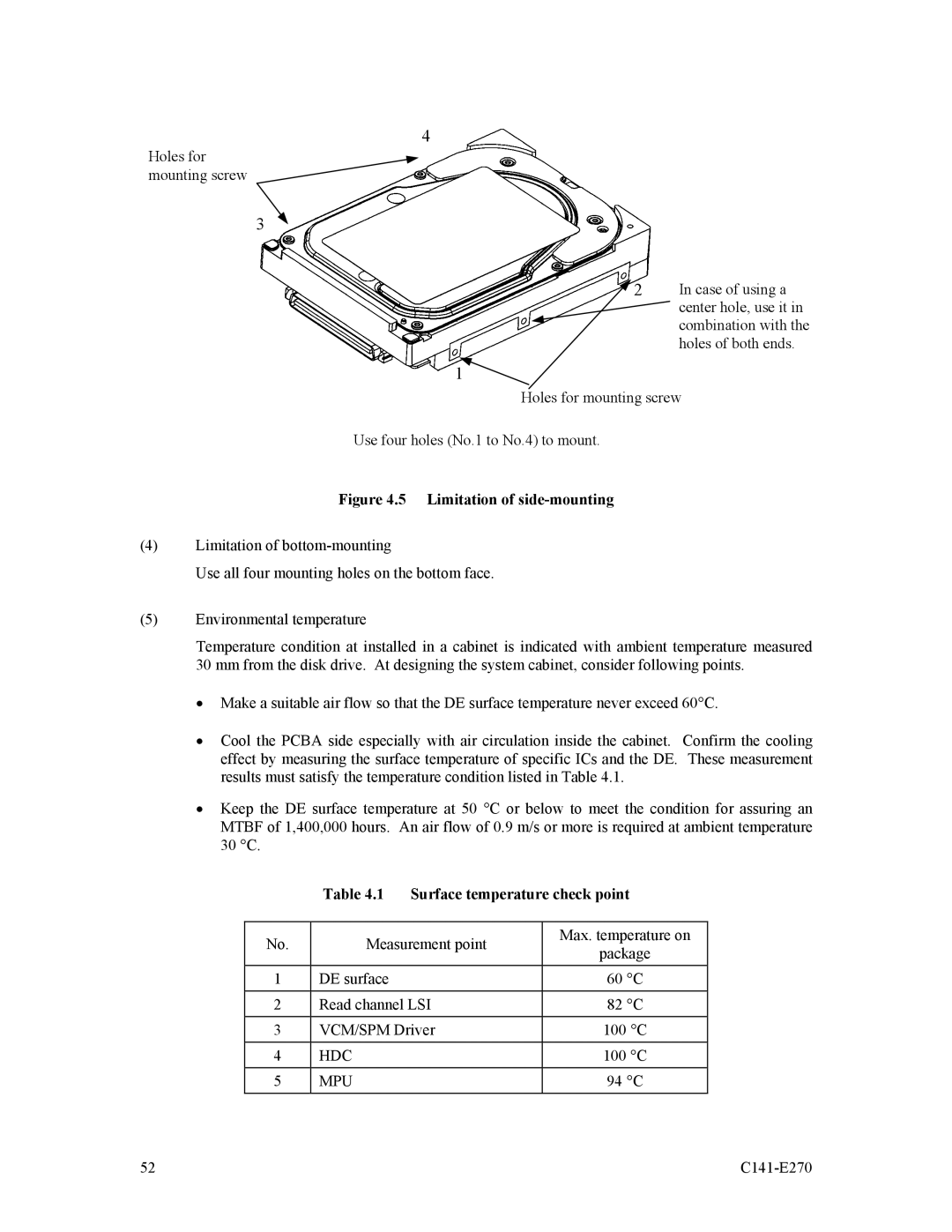 Fujitsu MBA3300NP, MBA3073NP, MBA3073NC, MBA3147NC, MBA3300NC, MBA3147NP manual Surface temperature check point, Hdc Mpu 