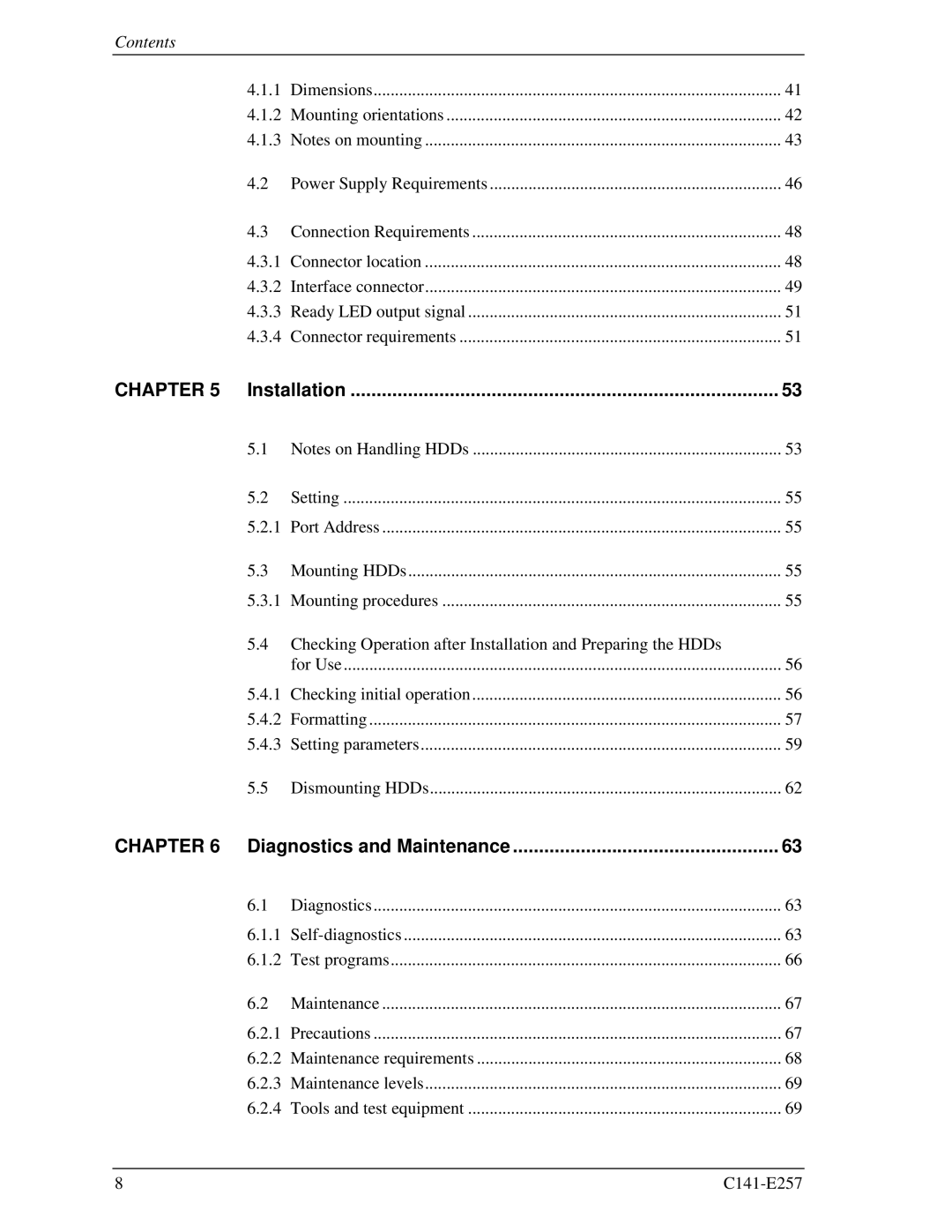 Fujitsu MBB2147RC, MBB2073RC manual Installation, Contents 