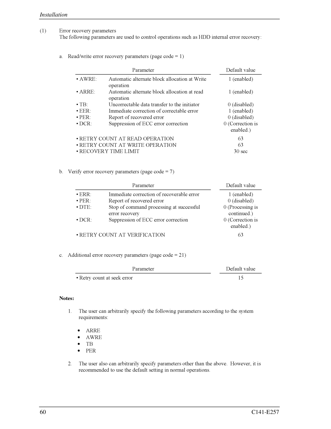 Fujitsu MBB2147RC, MBB2073RC manual Retry Count AT Verification, Arre Awre PER 