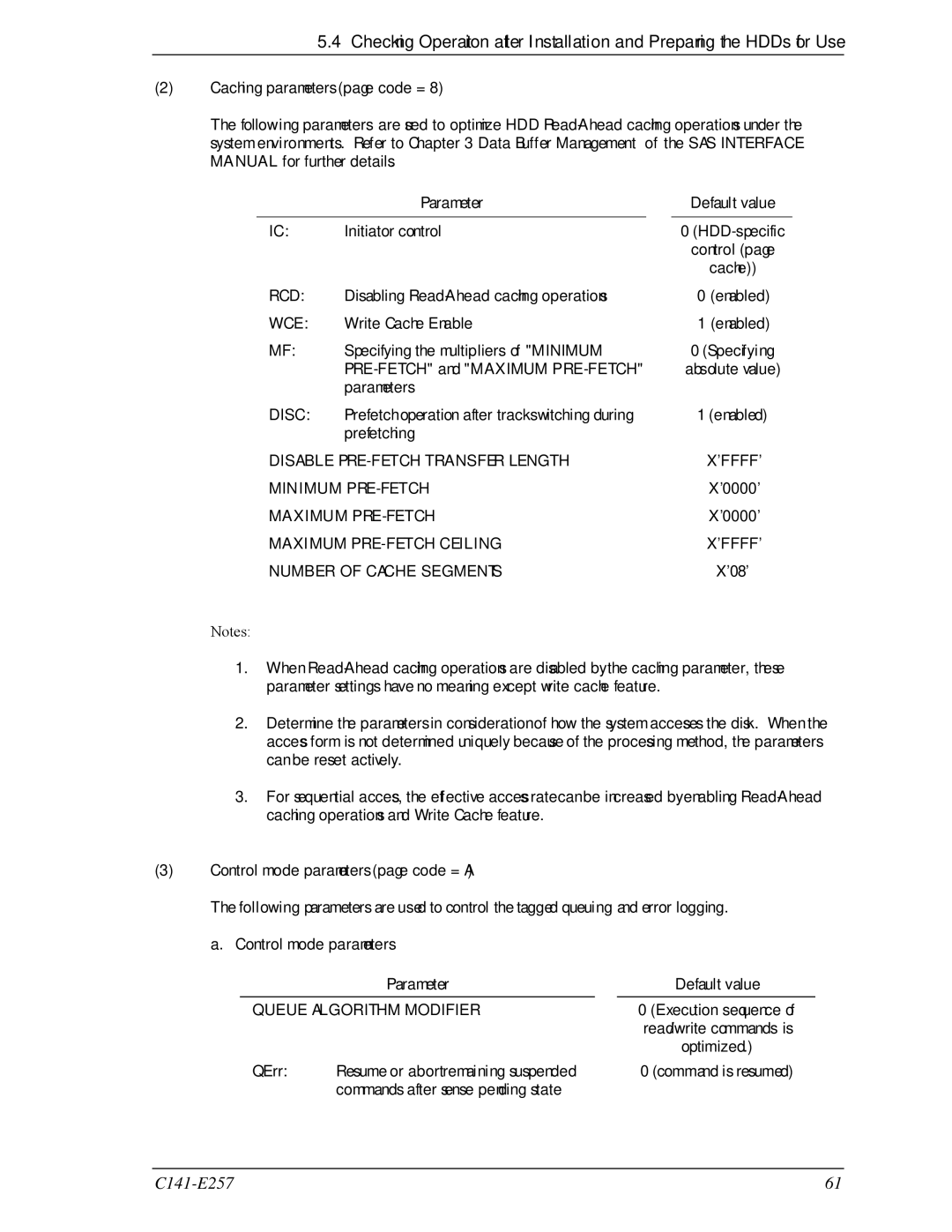 Fujitsu MBB2073RC, MBB2147RC manual Disc, Disable PRE-FETCH Transfer Length Xffff Minimum PRE-FETCH, Maximum PRE-FETCH 