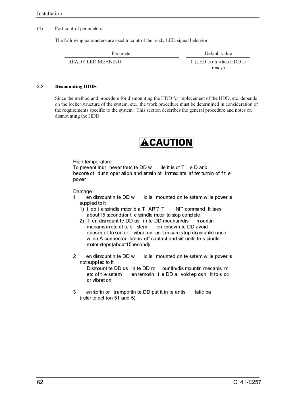 Fujitsu MBB2147RC, MBB2073RC manual Ready LED Meaning, Dismounting HDDs 