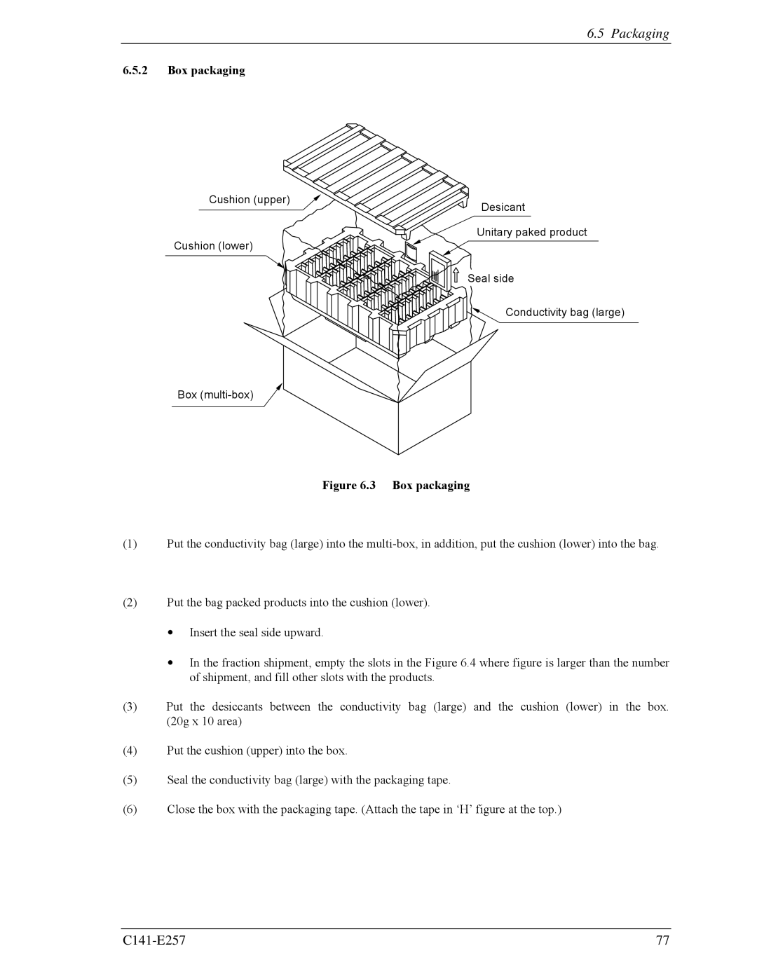 Fujitsu MBB2073RC, MBB2147RC manual Packaging, Box packaging 