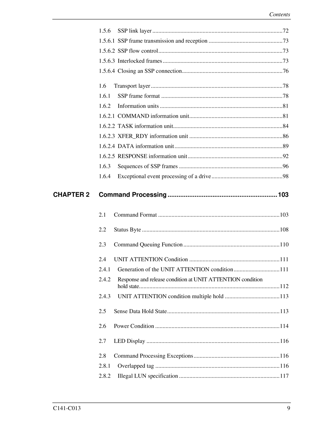 Fujitsu MBA3147RC, MBC2036RC, MBC2073RC, MBA3300RC, MBA3073RC specifications Command Processing 103 