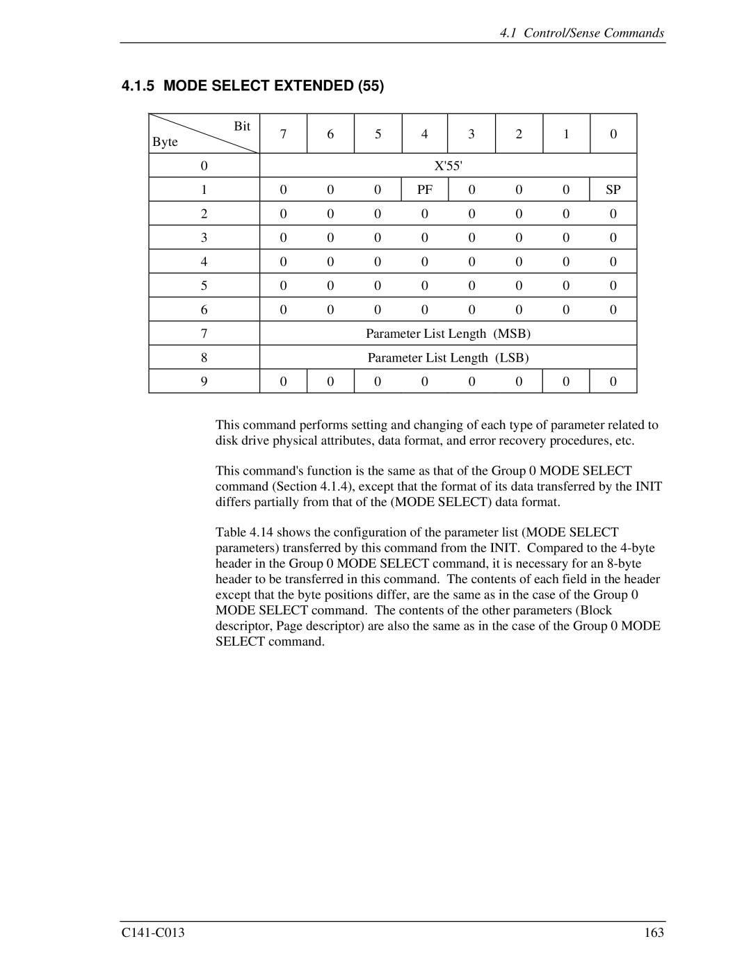 Fujitsu MBA3300RC, MBC2036RC, MBC2073RC, MBA3147RC, MBA3073RC specifications Mode Select Extended 