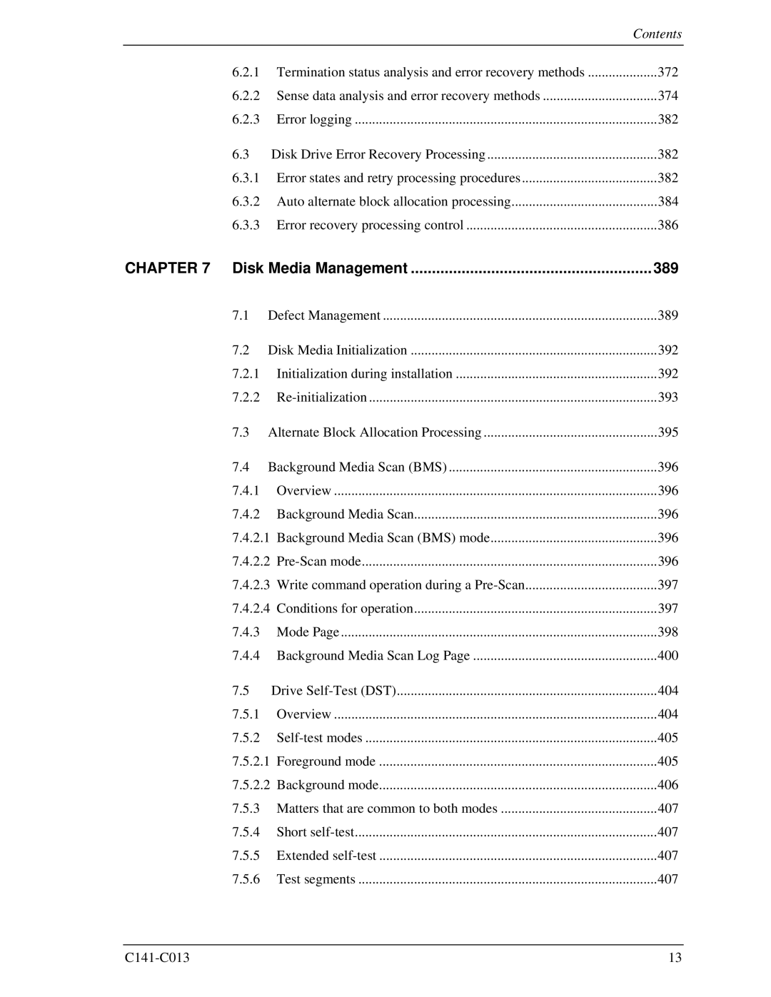 Fujitsu MBA3300RC Termination status analysis and error recovery methods, 374, 382, 384, 386, 389, 392, 393, 395, 396, 2.1 