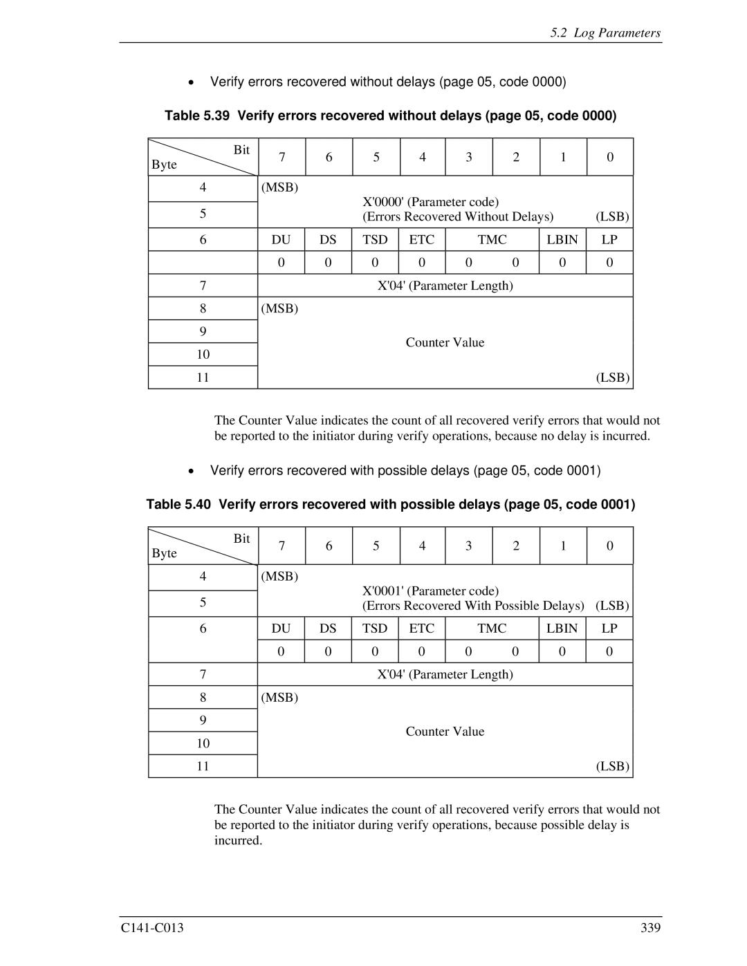 Fujitsu MBA3147RC, MBC2036RC, MBC2073RC, MBA3300RC Verify errors recovered without delays page 05, code, TSD ETC TMC Lbin 