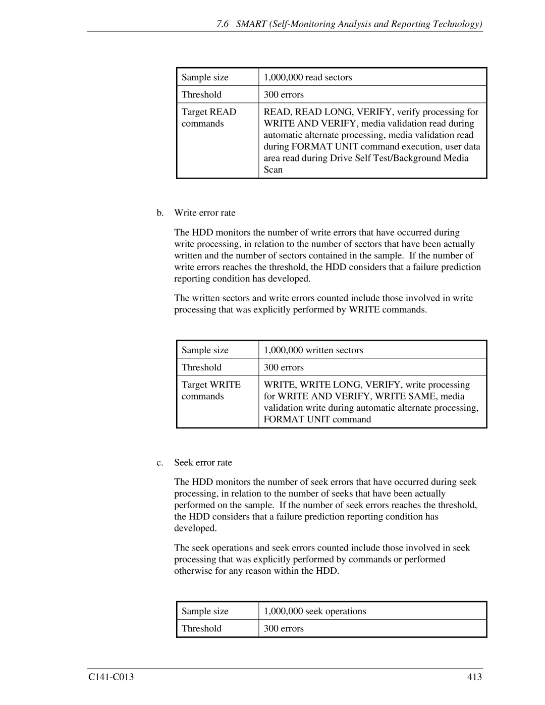 Fujitsu MBA3300RC, MBC2036RC, MBC2073RC, MBA3147RC, MBA3073RC Smart Self-Monitoring Analysis and Reporting Technology 