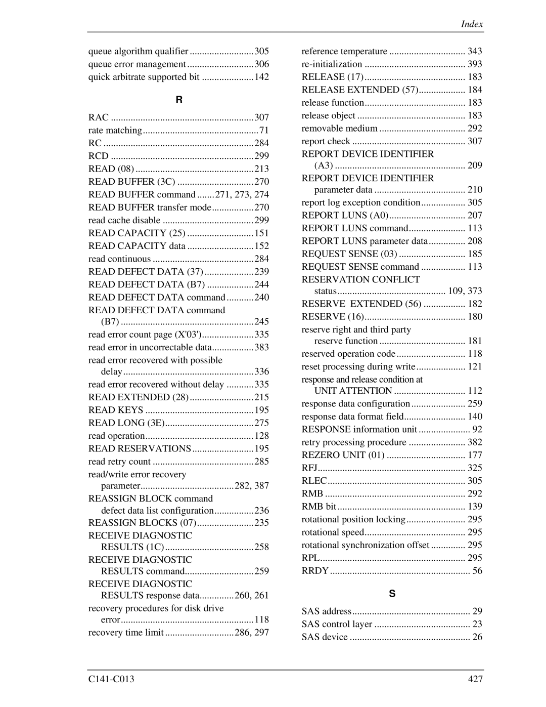 Fujitsu MBC2073RC, MBC2036RC, MBA3300RC, MBA3147RC Receive Diagnostic, Report Device Identifier, Reservation Conflict 