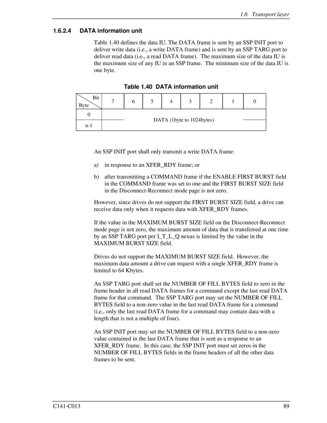 Fujitsu MBA3147RC, MBC2036RC, MBC2073RC, MBA3300RC, MBA3073RC specifications Data information unit 