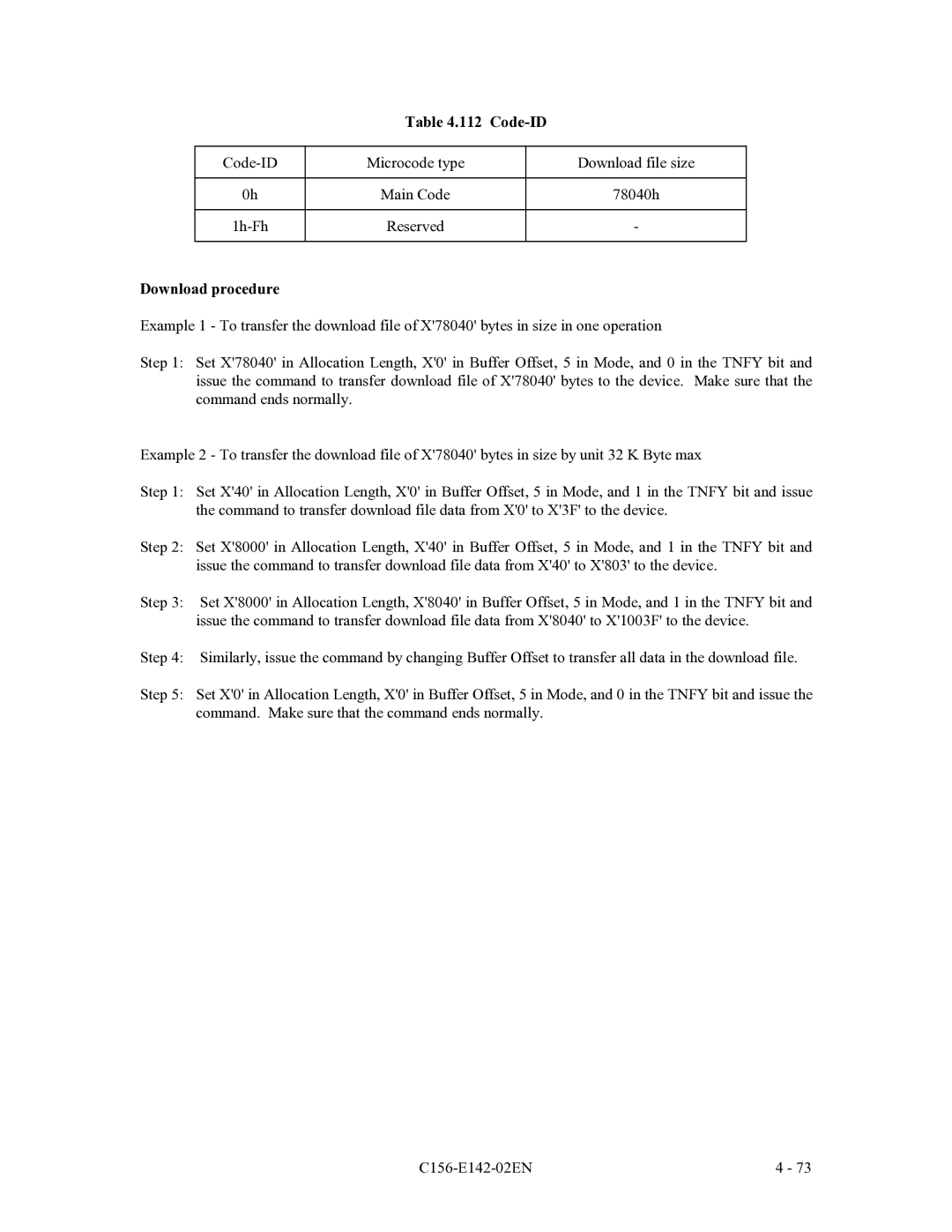 Fujitsu MCF3064AP, MCE3064AP, MCE3130AP manual Code-ID, Download procedure 