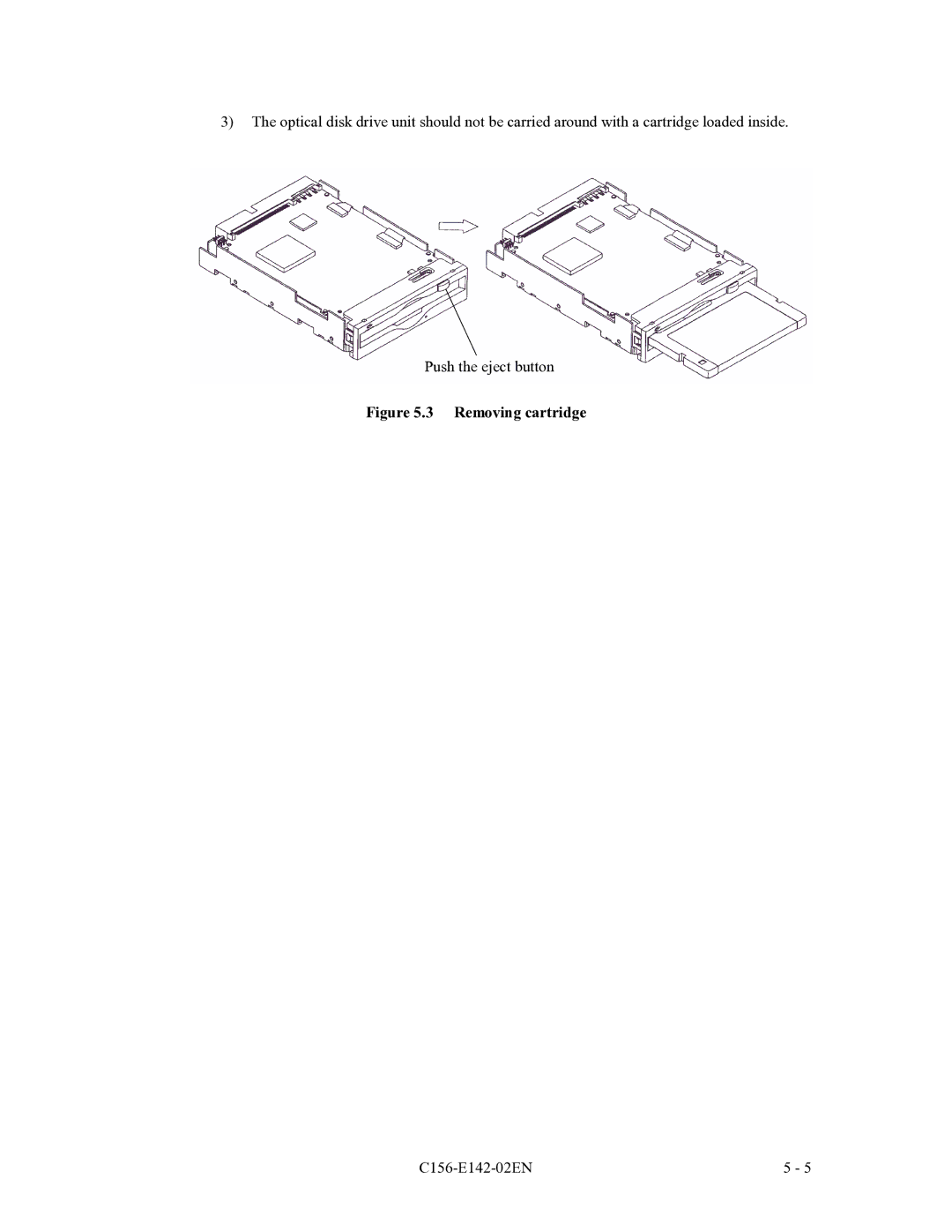 Fujitsu MCF3064AP, MCE3064AP, MCE3130AP manual Removing cartridge 