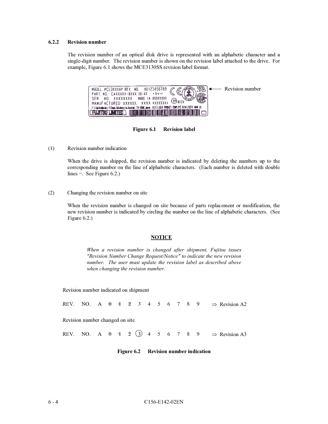 Fujitsu MCF3064AP, MCE3064AP, MCE3130AP manual Revision number 