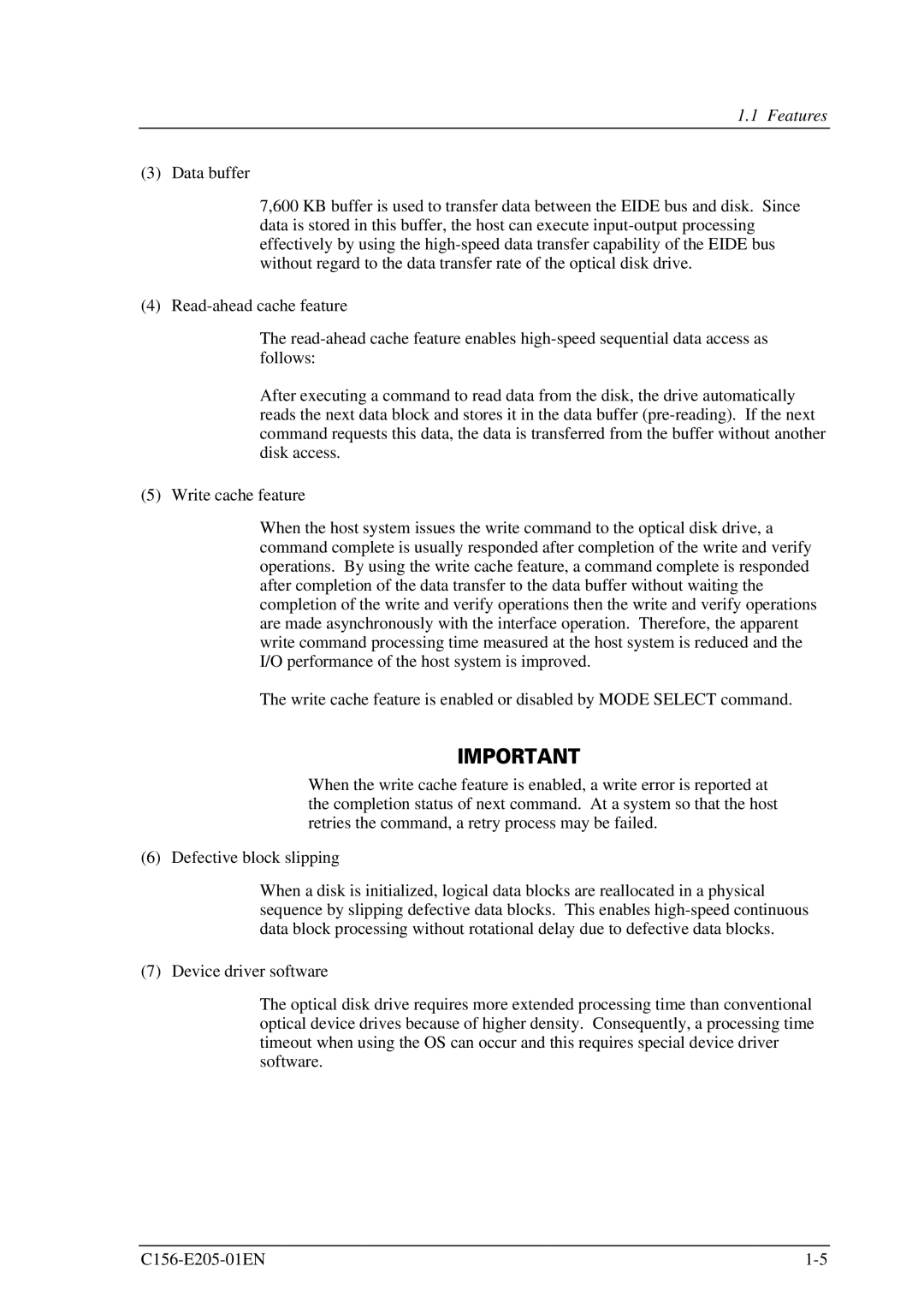 Fujitsu MCJ3230AP manual Features 