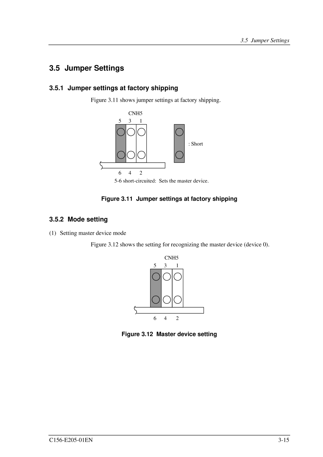 Fujitsu MCJ3230AP manual Jumper Settings, Jumper settings at factory shipping, Mode setting 