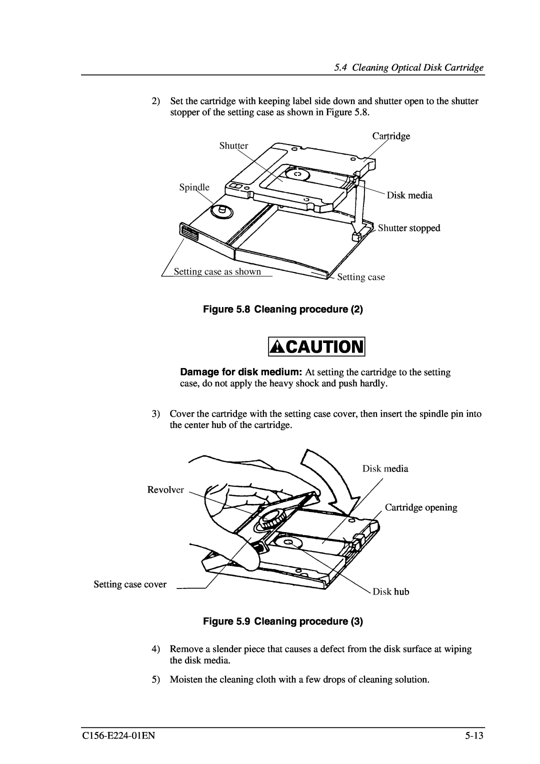 Fujitsu MCJ3230SS manual 8 Cleaning procedure, 9 Cleaning procedure 