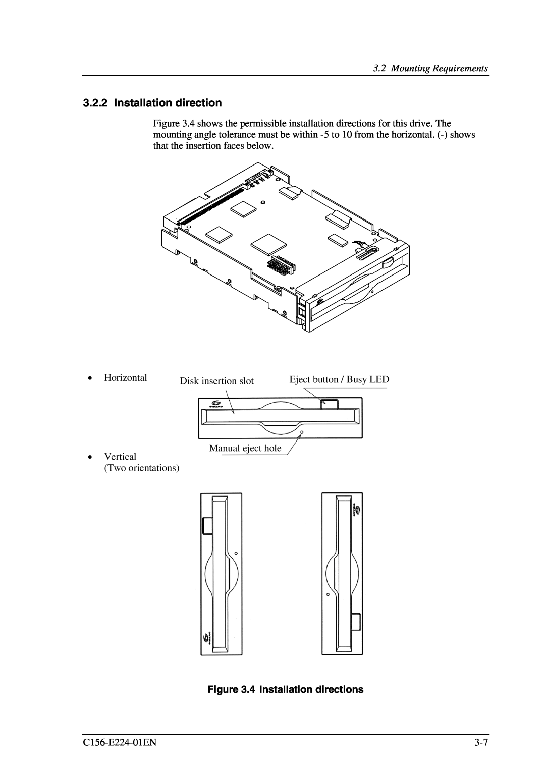 Fujitsu MCJ3230SS manual 4 Installation directions 